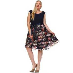 Dress Barn Dress Fancy Party Cocktail Organza Special Occasion w/ Crinoline